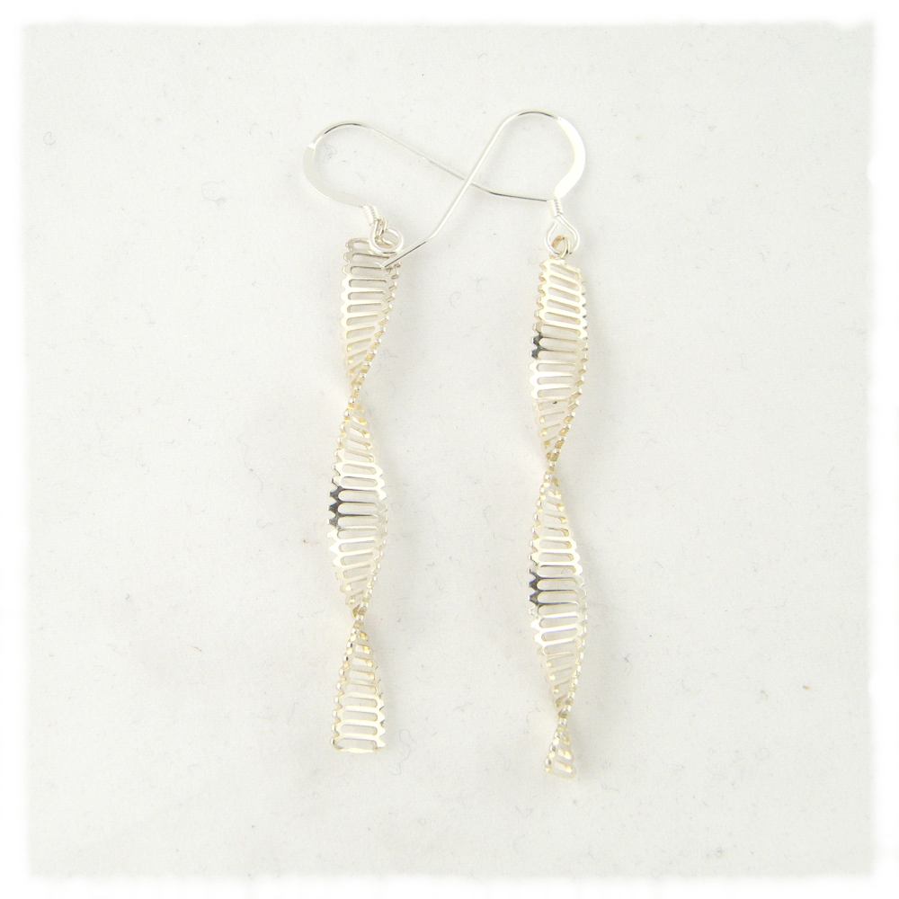 Silver DNA earrings